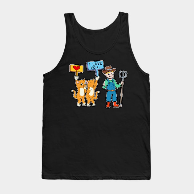 Cats love the farmer Tank Top by Modern Medieval Design